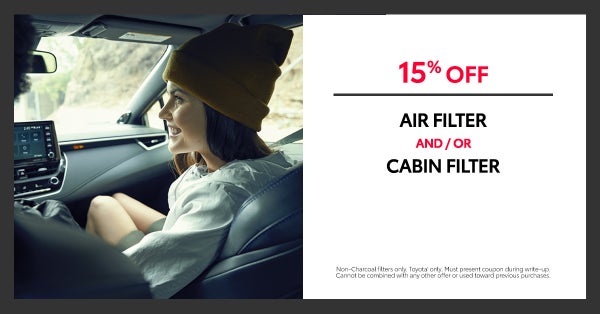 15% Off Air Filter or Cabin Filter