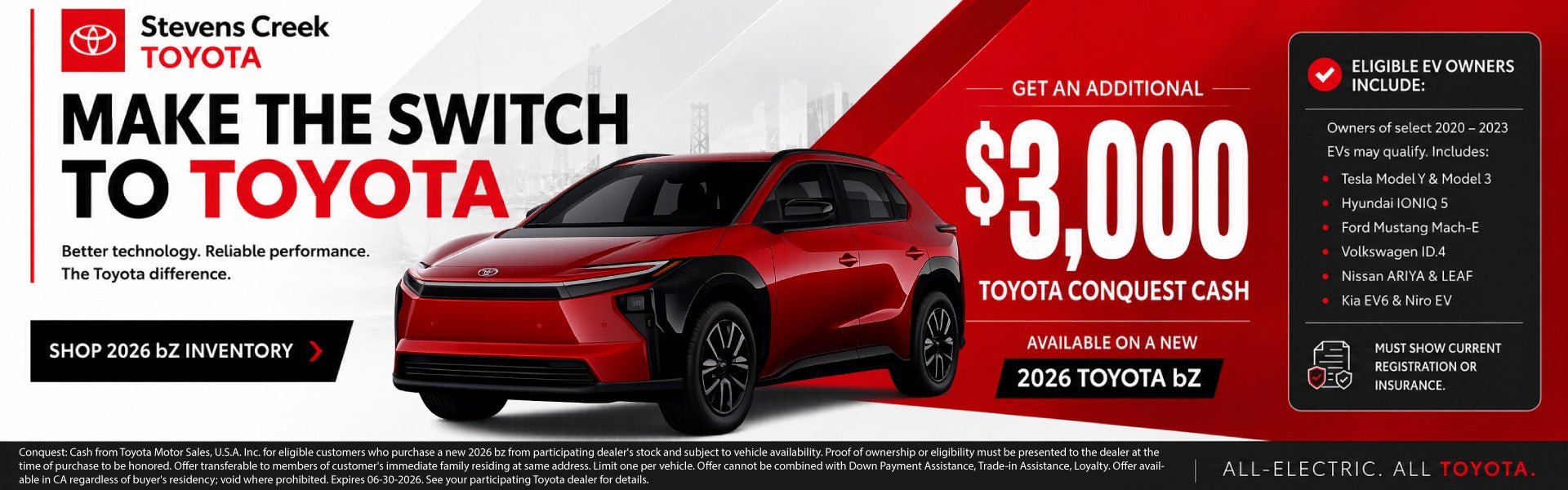 bZ Conquest Offer - $3000 Conquest Cash 